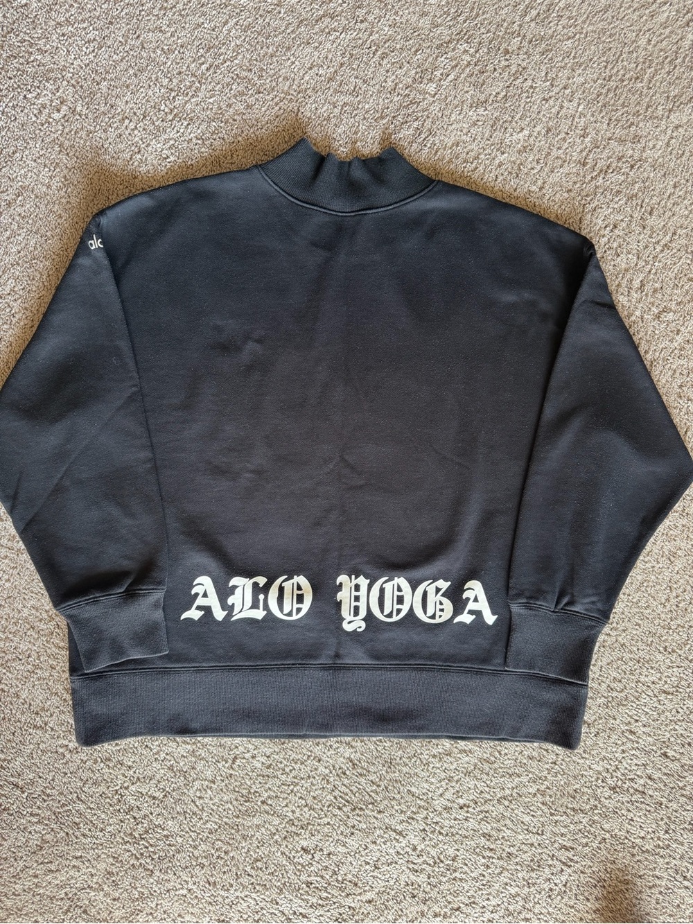 Alo Black Mock Neck Sweatshirt - Picture 2 of 3